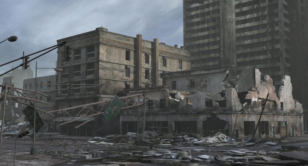 Ruined city 3d model 