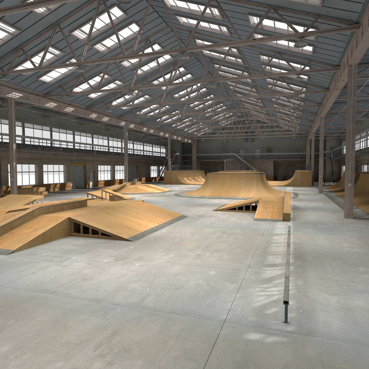 Skatepark 3D Model Indoor